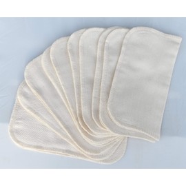 1 Ply Organic Washable Baby Wipes 8 x 8 Inches 10 Pack Sewn with Matching Cotton Thread - Proudly Made in the USA!