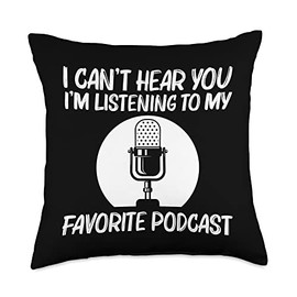 Cool Podcast For Men Women Podcaster Microphone Station Throw Pillow