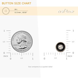 Craftisum Vintage Golden Black Flat Sewing Shirt Buttons 100 Pcs - 11.5mm, 15/32"