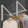 Dr.DJ Clothes Drying Rack with Rod, Wall-Mounted Retractable & Foldable