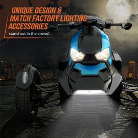 KEMIMOTO Front Bumper Light Bar LED Compatible with Can-Am Ryker 600, 900, Sport and Rally Edition 2019-2023 Daytime Running Light Kit Black Light Accessories