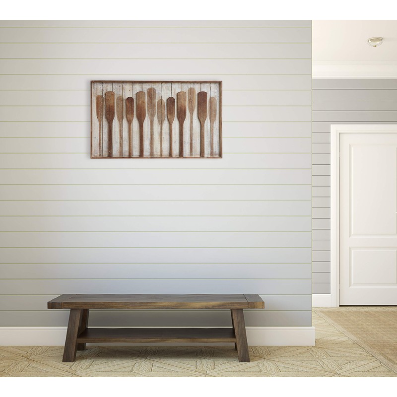 Creative Co-Op Wood Framed Wall Décor with Raised Paddles