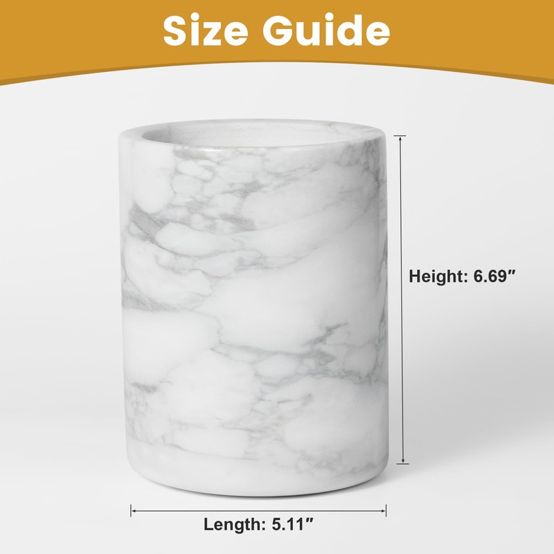 Natural White Marble Wine Chiller Bucket - Handcrafted Cylinder Cooler