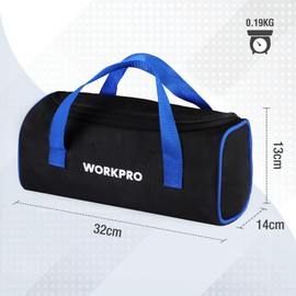 Workpro Tool Bag, Tool Bag, Storage Bag, Large Storage, 1680D Oxford, Reinforced Bottom, Horizontal, Wide Open, Portable, Width 12.6 inches (32 cm)
