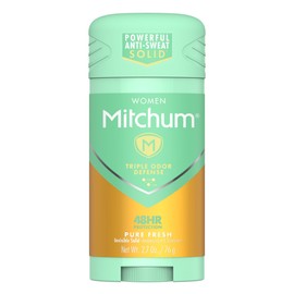 Mitchum Women Triple Odor Defense Invisible Solid Antiperspirant Deodorant, Pure Fresh, 2.7 oz