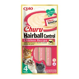 INABA INABA Churu Hairball Control Cremige Premium Katzenleckerlis mit Taurine und Vitamin E, Huhn 56 g (1er Pack)