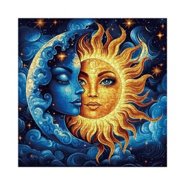 Starry Night Moon Puzzle for Adults 1000 Pieces Nature, Challenging Space Jigsaw Puzzle, Star Solar Sun Puzzle
