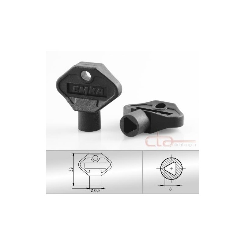 CTA-Dichtungen Plastic Triangular Key PA6 30% GF 1C04-38 Black