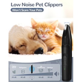 LEYOUFU Dog Clippers for Grooming, 2 Speed Dog Paw Trimmer with LED Light, Rechargeable Low Noise Pet Shaver for Trimming Dogs Cats Hair Around Paws, Eyes, Ears, Face, Rump (Black)