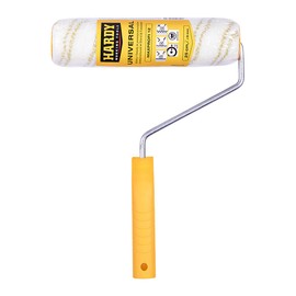 HARDY WORKING TOOLS A0180-512000 Painter Set, Polyester Paint Roller and Paint Roller, Pile Height 12 mm, Length 25 cm, Diameter 48 mm, White/Yellow
