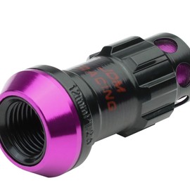 DNA MOTORING LN-ZTL-9016-125-PP 16Pcs M12 x 1.25 Closed End Wheel Lug Nuts + 4Pcs Lock Nuts + Key + Extension Adapter, 22mm OD/45mm Height, Purple Accents/Black Body