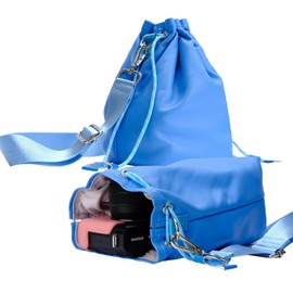 OneGo Cloud Camera Bag Small, Soft Camera Case Pouch Handbag compatible with Mirrorless Cameras/Nikon/Canon/Sony/Fuji/GoPro action cameras (blue, Small)