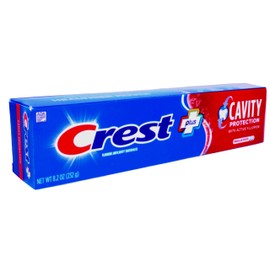 Crest Fluoride Cavity Protection Toothpaste 8.2 Ounce Regular Paste, Bulk Toothpaste, Prevents Cavities Before They Start (8 Pack)
