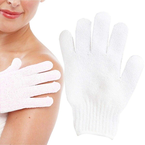 Monaldy Pair of Exfoliating Gloves Bath Spa Hand Face Body Scrub Gloves Wash Exfoliating Mitt Exfoliator Glove Shower Gloves Cloth Self Deep Massage