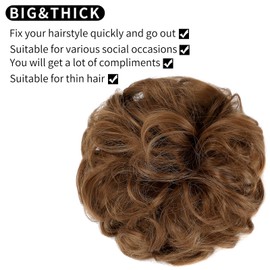 Messy Bun Hair Piece Hair Bun Thick Updo Scrunchies Hair Extensions Ponytail Hair Pieces for Women Girls Light Auburn