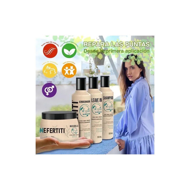 Kit Cuidado Del Cabello Vegan Maximum De Nefertiti 4 Piezas