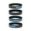Great 1 Thin White Line American Flag Silicone Stretchable Bracelet