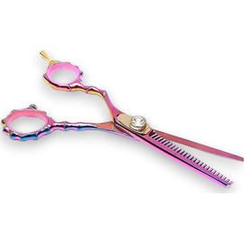 DreamCut Left-Handed 5.5" Razor Edge Barber Hair Scissors - Pink Titanium Coated