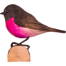 WILDLIFEGARDEN Wildlife Garden WG4813 DecoBird Rose Punter - Hand Carved Decorative Wooden Bird - Australian Birds
