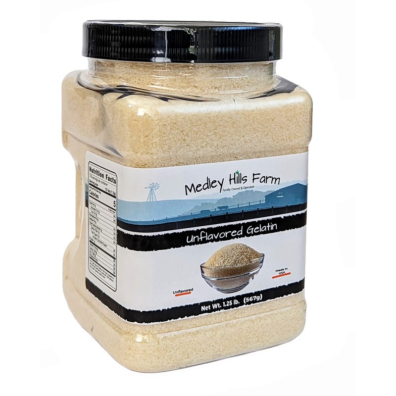 Unflavored Gelatin by Medley hills farm 1.25 lbs. in Reusable