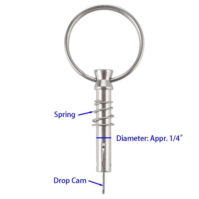 4 Pcs Quick Release Pin 1/4" Diameter w/ Drop Cam