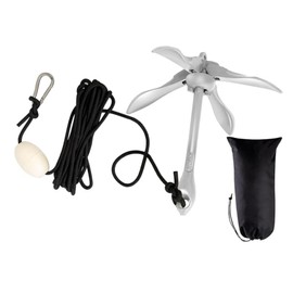 YSMN Marine Kayak Anchor Kit Folding Grapnel Anchor Kit Boat Anchor Kayak Fishing Accessories Replacement for Small Boats Kayaks Canoe Paddle Boards