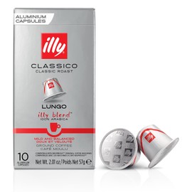 Illy Espresso Compatible Capsules - Single-Serve Coffee Capsules & Pods - Classico Lungo Roast - Notes Of Caramel, Orange Blossom & Jasmine - For Nespresso Original Machines – 10 Count