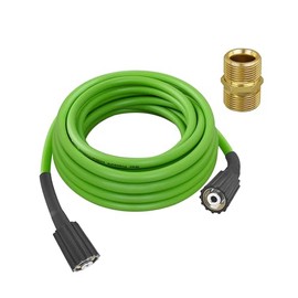 Flexible Pressure Washer Hose 25FT for Ryobi Power Washer hose Replacement，Kink Resistant Extension Leak-Free With M22 Fittings Green 1PCS