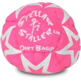 DIRTBAG Stellar Staller Glow in The Dark 12-Panel Footbag Hacky Sack, Hand-Stitched, Synthetic Suede - Magenta