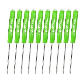 TASAN RACING 10Pcs Mini Tops and Pocket Clips Pocket Screwdriver Strong Magnetic Slotted Screwdriver Green 3mm