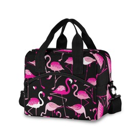 ALAZA Pink Flamingo Animal Insulated Lunch Bag Reusable Cooler Bags with Shoulder Strap for Women Men Adults, 19-Can (12.5L)