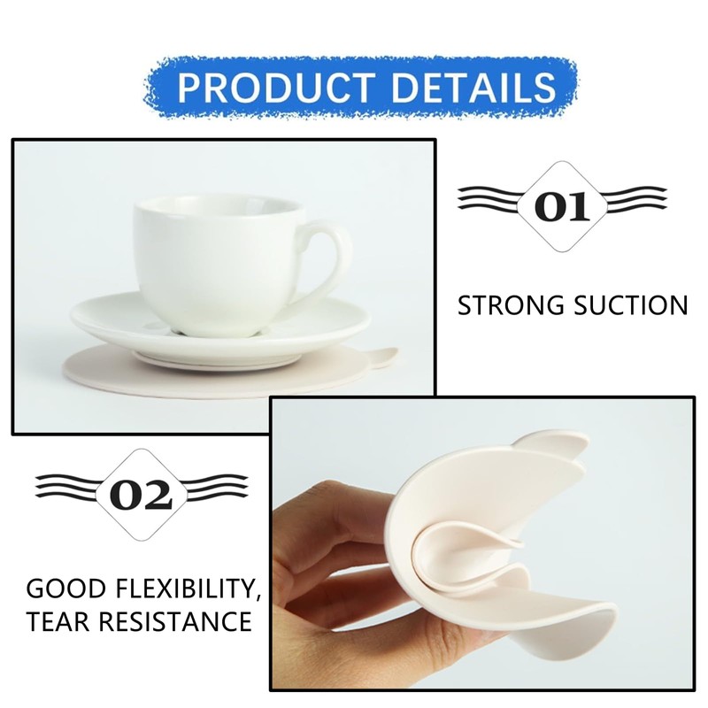 3 PCS Table Suction Cup Pad Professional Tableware Sucker Silicone