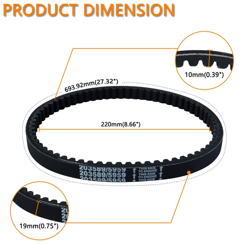 Drive Belts Compatible with 30 Series Torque Converter Go Kart