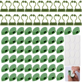 QIBZI 50 Pcs Leaf Shaped Clips + 20 Pieces Large U Shaped Brackets Climbing Plant Clips Invisible Clips for Climbing Plants