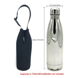 Wommty Neoprene 20Oz(480ml) Insulated Water Drink Bottle Cooler Bottle Carrier Bottle Sleeve Tote Bag with Carrying Strap for Climbing Cycling and Running Outdoor Activities (Style 2)