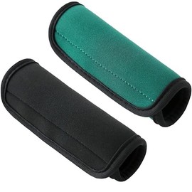 HIAMEA Luggage Handle Wrap, Luggage Identifiers for Suitcases, Handle Protection Cover, Grip Cover, Trolley Case Handle Cover, Baby Stroller Protection Cover, Luggage Tags for Suitcases (Black+Green)