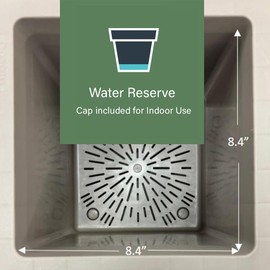 Deroma Millennium Series 15” Cube Planter | Lightweight & Durable Plastic | Indoor or Outdoor Pots for Plants | Includes Water Reserve & Drainage Plug | Sandstone