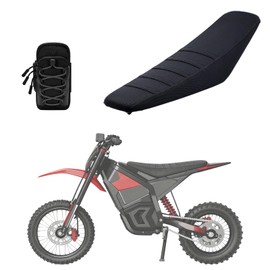 FUMOLEER Seat Cover for Yozma IN10, Electric Dirt Bike Black Stripe Non-Slip Seat Cushion Cover and Tool Front Frame Bag, E-Bike Accessories for Yozma in 10