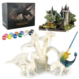 Dragon Toys Painting Art Kit, DIY Dragon Painting Kit, Arts and Crafts for Kids, Kids Art Set, Paint Your Own Kit, 3D Dragon Gift for Boys Girls