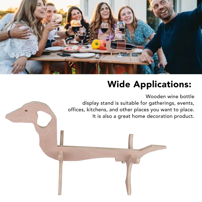 Dachshund Dog Shaped Wine Rack Wooden Wine Bottle Display Stand