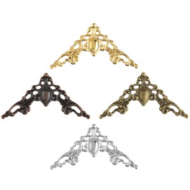 Ruiwaer 80pcs Metal Book Corner Protectors Scrapbooking Albums Menus Folders Corner Protectors (Antique Brass, Bronze, Golden, Silver)