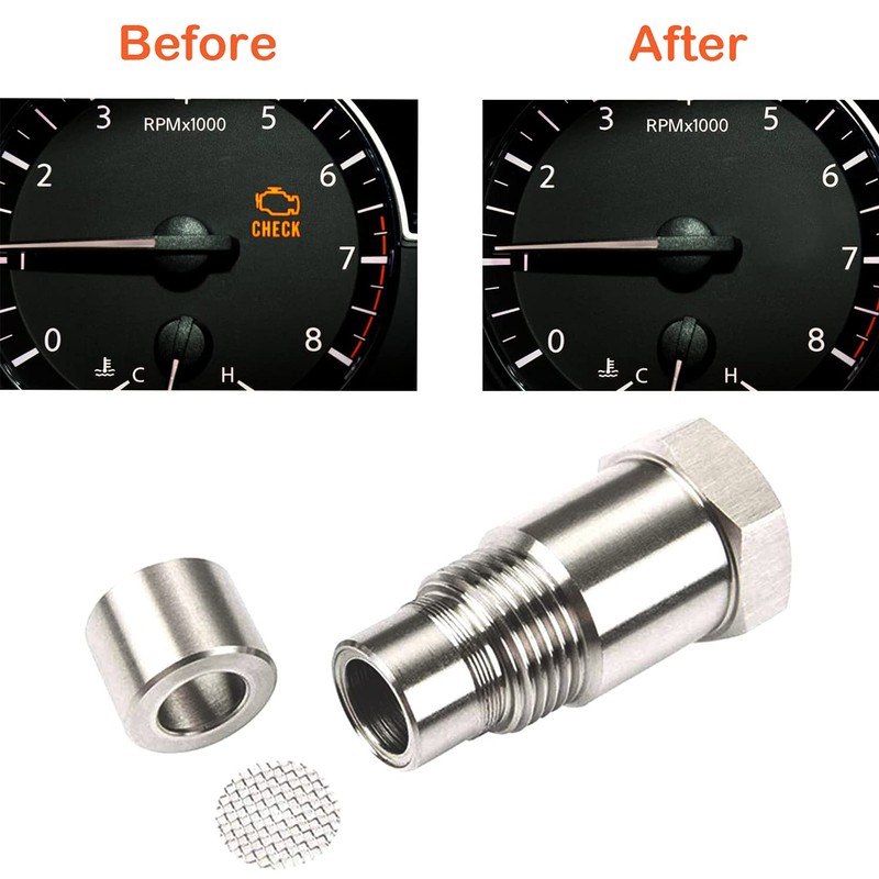 2Pcs Oxygen Sensor Adapter Welding Plug Engine Auxiliary with Filter