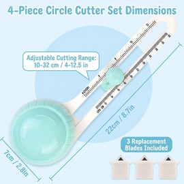 Circle Cutter, Adjustable Circle Cutter Set of 4, Circle Paper Cutter for Crafts, Professional Circle Cutters for Scrapbooking and DIY Projects, Cutting Range from 4 to 12.5 Inches