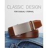 MILORDE Brown Leather Belt(Brushed Metal - Gradient Brown, 36" to