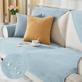 Alishomtll Sofa Cover 1/2/3/4 Seater, Universal Waterproof Sofa Cover Corner Sofa, L Shape Couch Cover, Dog Cat Non-Slip Sofa Throws, Sofa Protector for Living Room (Blue, 70 x 120 cm)