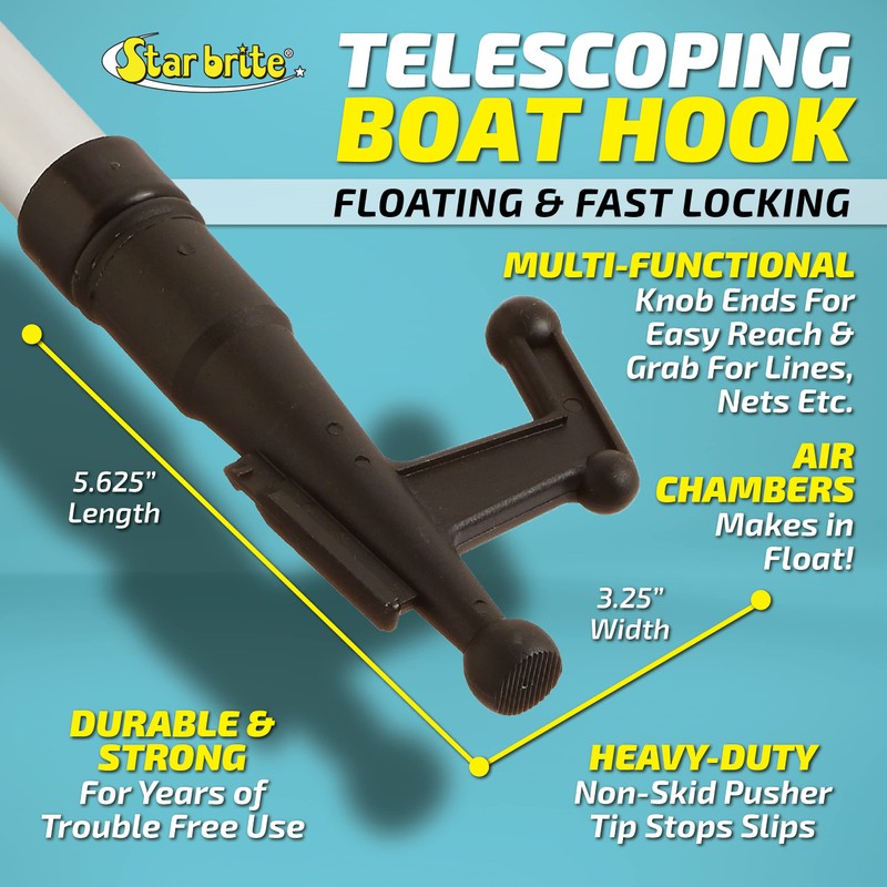 STAR BRITE Extending Boat Hook - Telescoping, Floating, Multi-Purpose -