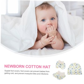 BESPORTBLE Newborn Cotton Hat and Anti-Scratch Gloves Set Baby Foot Covers Soft Cotton Suitable for Infants Comfortable and Protective