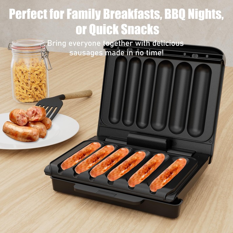 KEINVE Hot Dogs Machine, Electric Grill with Oil Drip Tray,