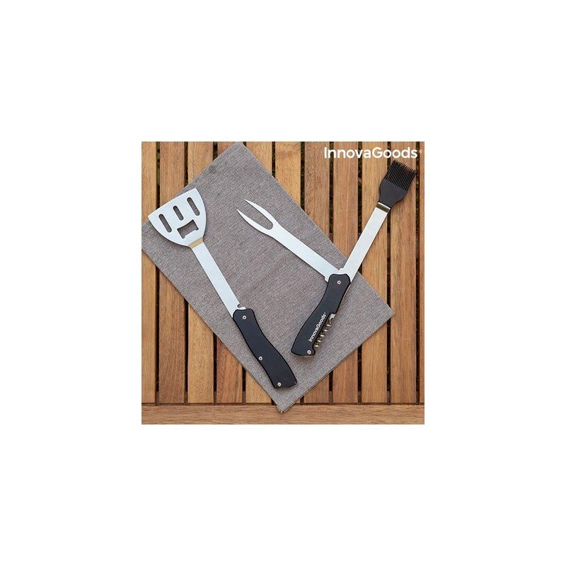 InnovaGoods - 5 in 1 BBQ Tool Set, Multifunctional Design,