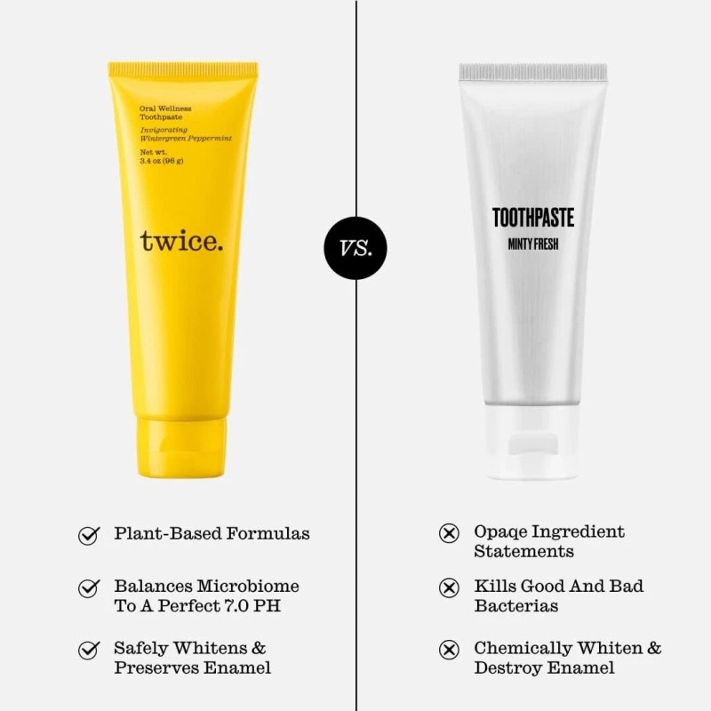 Twice Toothpaste - Sensitive Teeth Whitening Toothpaste - SLS Free-Wintergre